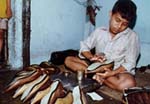 Child labour in a footwear unit in India